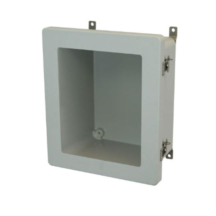 16x14x8 NEMA 4X Fiberglass Enclosure Twist Latch Hinged Cover Window