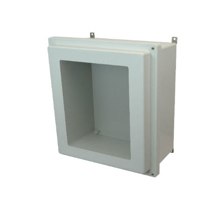 18x16x8 NEMA 4X Fiberglass Enclosure Raised Hinged Screw Cover Window