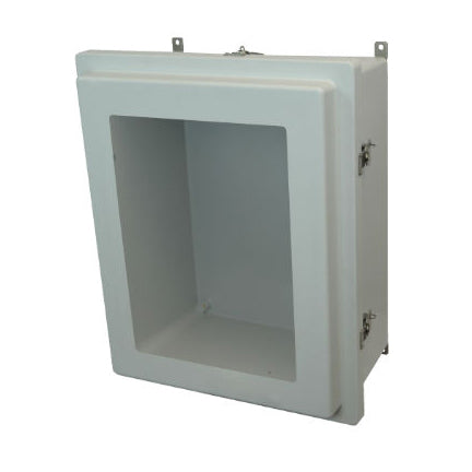 20x16x8 NEMA 4X Fiberglass Enclosure Raised Twist Latch Hinged Cover Window