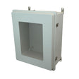 24x20x10 NEMA 4X Fiberglass Enclosure Raised Twist Latch Hinged Cover Window
