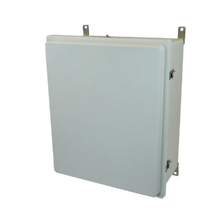 24x20x8 NEMA 4X Fiberglass Enclosure Raised Twist Latch Hinged Cover
