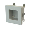 6x6x4 NEMA 4X Fiberglass Enclosure Quick-Release Latch Hinged Cover Window