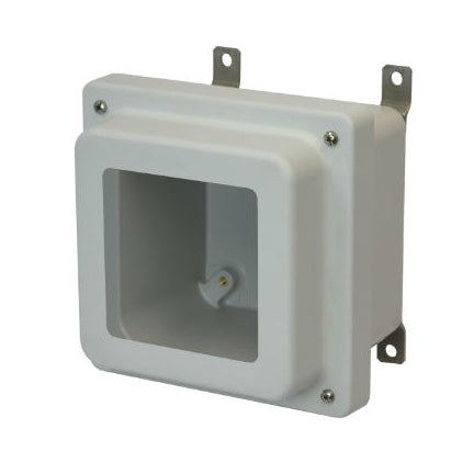 6x6x4 NEMA 4X Fiberglass Enclosure Raised Lift-Off Screw Cover Window
