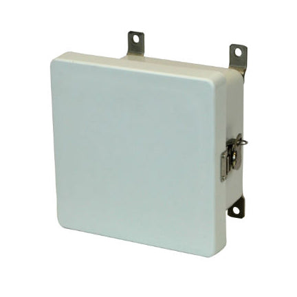 6x6x4 NEMA 4X Fiberglass Enclosure Twist Latch Hinged Cover
