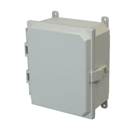10x8x4 NEMA 4X Polycarbonate ENCL NONMETAL Latch Hinged Cover FOOT MOUNT