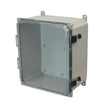 12x10x6 NEMA 4X Polycarbonate ENCL Quick-Release Latch CLEAR Hinged Cover FOOT MOUNT