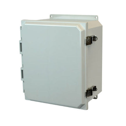 12x10x6 NEMA 4X Polycarbonate ENCL Quick-Release Latch Hinged Cover FOOT MOUNT