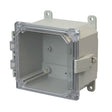 6x6x4 NEMA 4X Polycarbonate ENCL NONMETAL Latch CLEAR Hinged Cover FOOT MOUNT