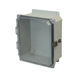 10x8x4 NEMA 4X Fiberglass Enclosure Quick-Release Latch CLEAR Hinged Cover FLANGE MOUNT
