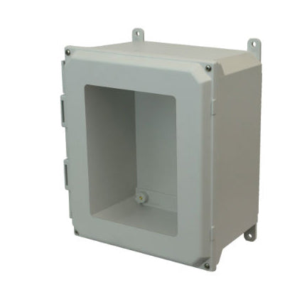 16x14x8 NEMA 4X Fiberglass Enclosure Lift-Off Screw Cover Window FLANGE MOUNT