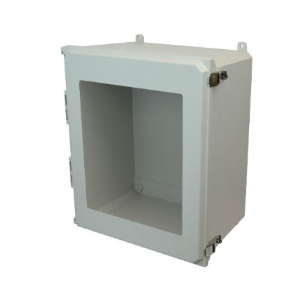 20x16x10 NEMA 4X Fiberglass Enclosure Quick-Release Latch Hinged Cover Window FOOT MOUNT