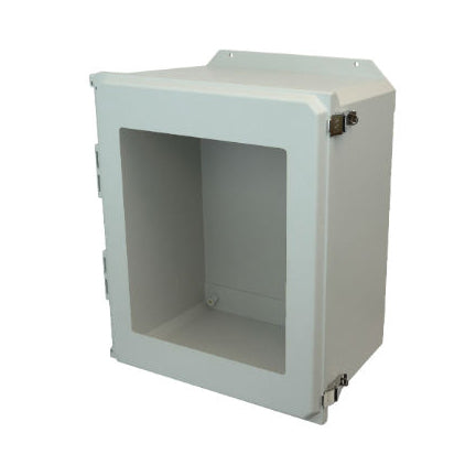 20x16x10 NEMA 4X Fiberglass Enclosure Quick-Release Latch Hinged Cover Window FLANGE MOUNT