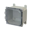 6x6x4 NEMA 4X Fiberglass Enclosure CLEAR Hinged Screw Cover FOOT MOUNT