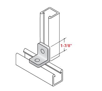 Champion Strut Channel Fitting - Two-hole, 90-degree channel fitting, 1-7/8" H CS-127
