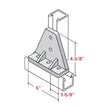 Champion Strut Channel Fitting - 4" H x 5" W, five-hole, six-sided fitting CS-130