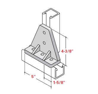Champion Strut Channel Fitting - 4" H x 5" W, five-hole, six-sided fitting CS-130