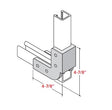 Champion Strut Channel Fitting - 90-degree bend to fit 1-5/8" strut, 4-7/8" x 4-7/8", four holes per side CS-132