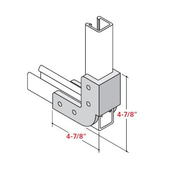 Champion Strut Channel Fitting - 90-degree bend to fit 1-5/8" strut, 4-7/8" x 4-7/8", four holes per side CS-132