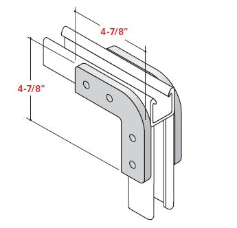 Champion Strut Channel Fitting - 90-degree bend to fit 1-5/8" strut, 4-7/8" x 4-7/8", four holes CS-134