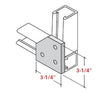 Champion Strut Channel Fitting - Flat 3-1/4" x 3-1/4", three-hole, five-sided fitting CS-2514V