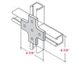 Champion Strut Channel Fitting - Flat, 4-7/8" x 4-7/8", five-hole, plus-shaped fitting CS-2518V