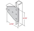 Champion Strut Channel Fitting - Flat, 4-7/8" x 4-7/8", five-hole, six-sided fitting CS-2526V