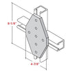 Champion Strut Channel Fitting - Grooved, 4-7/8" x 8-1/8", seven-hole, eight-sided fitting CS-2534P (flat)