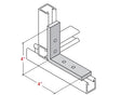 Champion Strut Channel Fitting - Flat, 4" x 4", four-hole, L-shaped fitting CS-2541P
