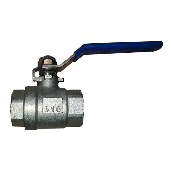 3/4" Flui-PRO 2pc Stainless Steel 316 Ball Valve - Threaded