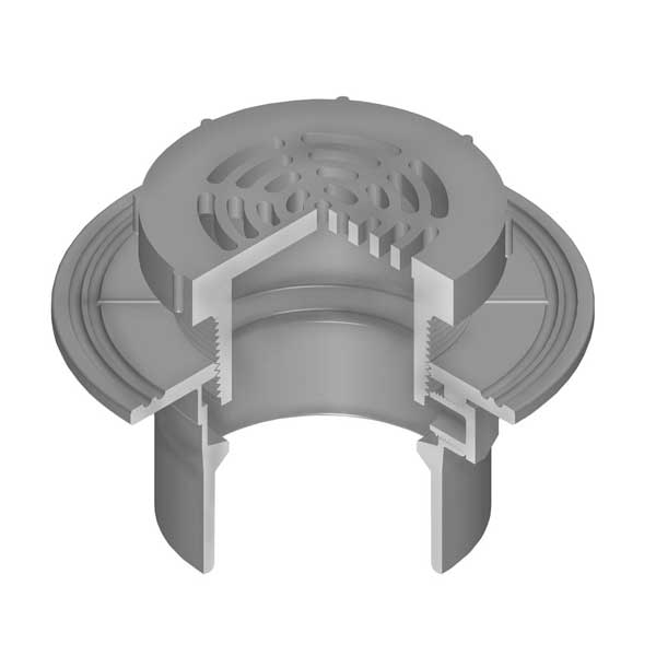 2X5  LabWaste CPVC Floor Drain with CPVC Grate (LW1500-020C)