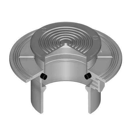 4X5  LabWaste CPVC Floor Cleanout w/Stainless Steel Adjustable Round Top, Solid Access Cover (LW1510-040S)