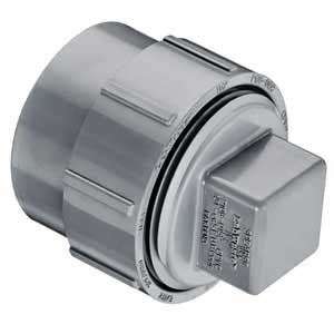 8" LabWaste CPVC Clean Out Adapter Spigot x FPT with Plug (P105X-080C)