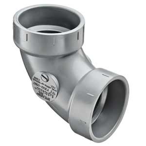 1-1/2"  LabWaste CPVC 1/4 Bend HUBXHUB (P300-015C)