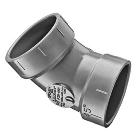 12" LabWaste CPVC Street 45° 1/8  Bend  Hub x Hub (P321-120C)