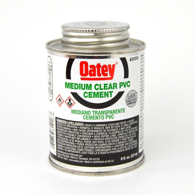 Oatey Medium Body Clear PVC Cement - 8 oz. (31018)