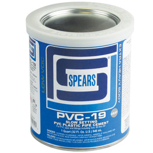 PVC-19 Spears White Extra-Heavy Body PVC Cement - Quart (PVC19W-030)